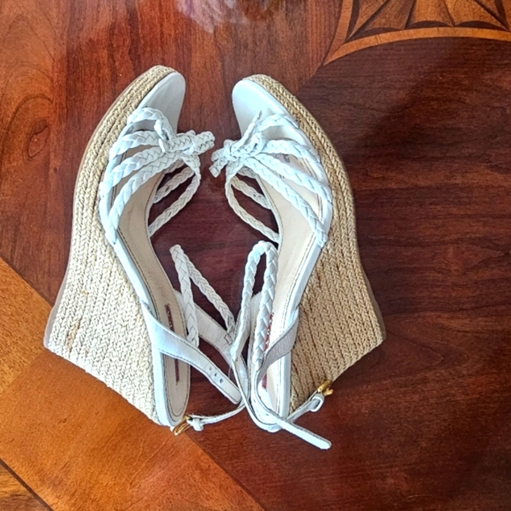 Prada White Braided Strap Women's Sandals